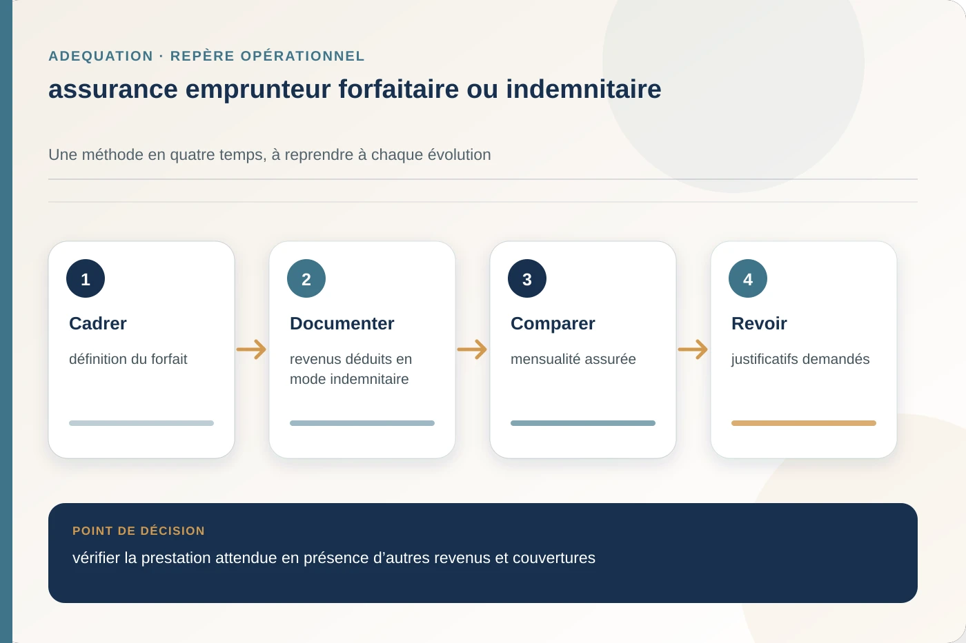 Arbitrage documenté pour assurance emprunteur forfaitaire ou indemnitaire