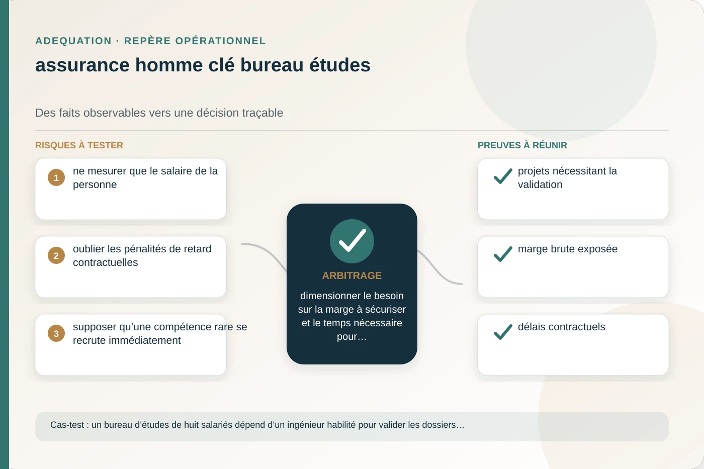 Analyse structurée de assurance homme clé bureau études