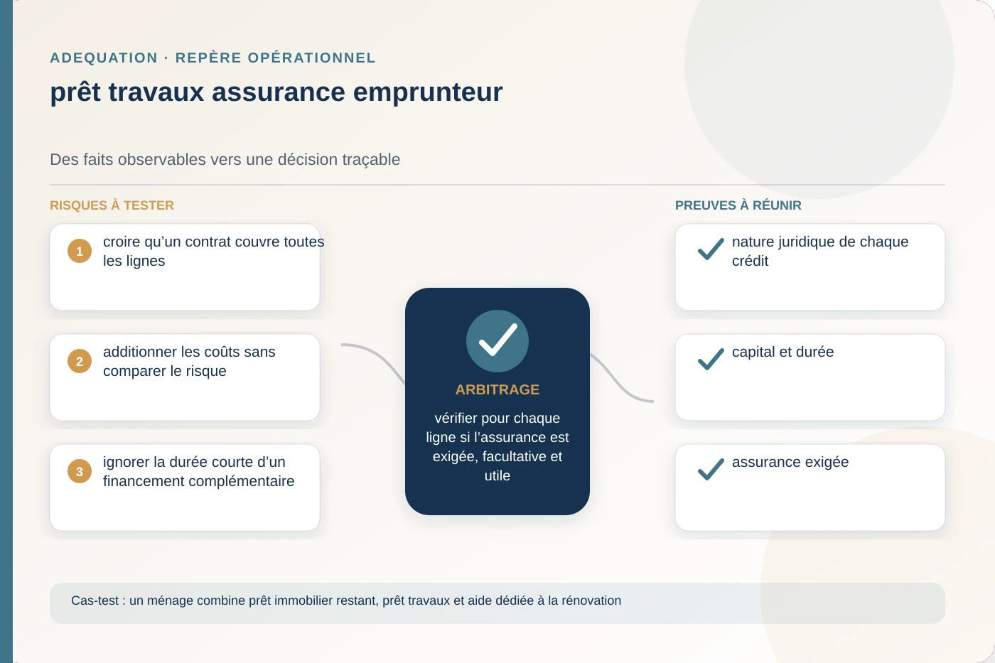 Analyse structurée de prêt travaux assurance emprunteur