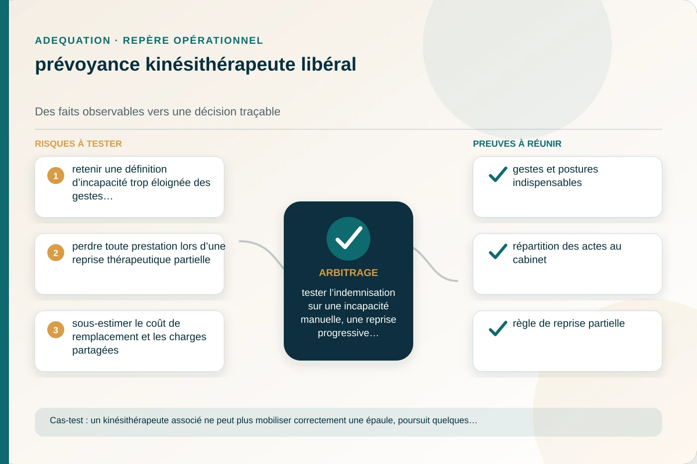 Analyse structurée de prévoyance kinésithérapeute libéral