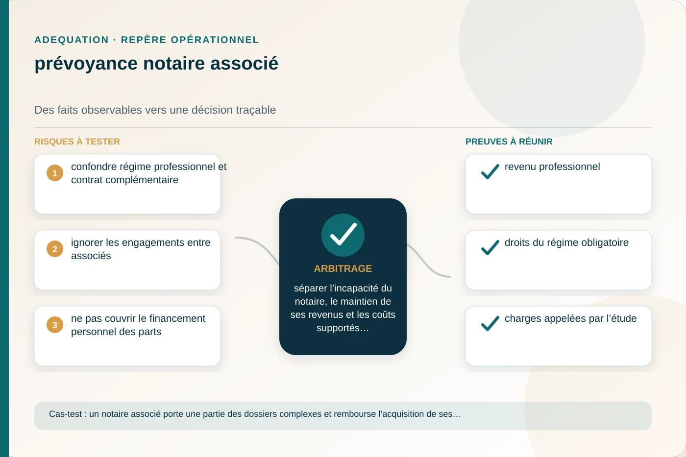Analyse structurée de prévoyance notaire associé