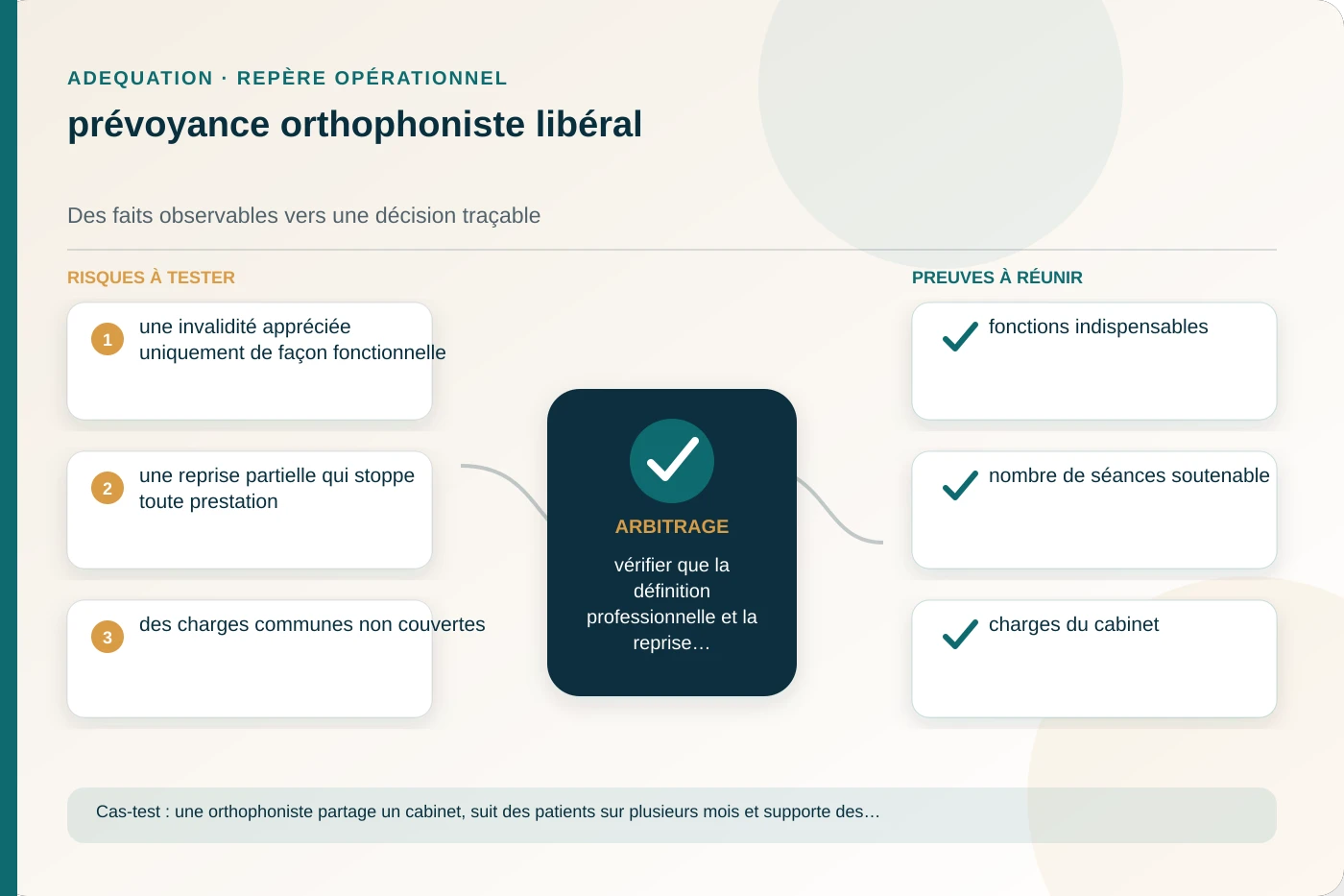 Analyse structurée de prévoyance orthophoniste libéral